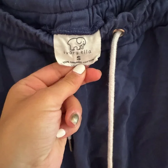 Ivory Ella Blue  Joggers with White Accents - Picture 3 of 3